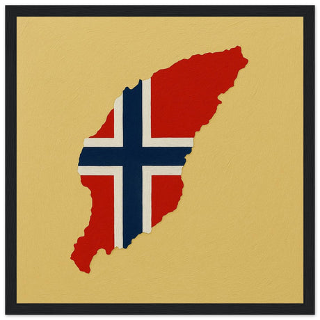 Cadre drapeau île bouvet encadré en bois - pixelforma