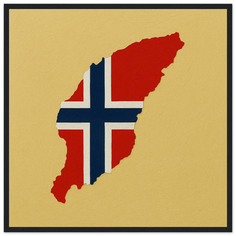 Cadre drapeau île bouvet encadré en bois - pixelforma