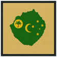 Cadre drapeau îles cocos bois finition décorative