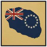 Cadre drapeau îles cook encadré en bois - pixelforma