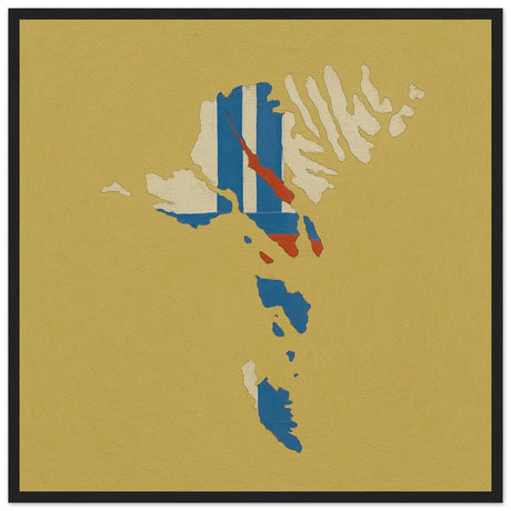 Cadre drapeau îles féroé encadré en bois - pixelforma
