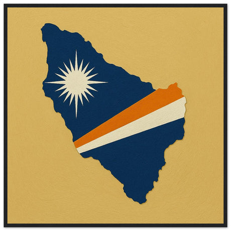 Cadre drapeau îles marshall encadré en bois - pixelforma