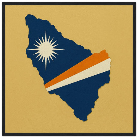 Cadre drapeau îles marshall encadré en bois - pixelforma