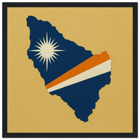 Cadre drapeau îles marshall encadré en bois - pixelforma