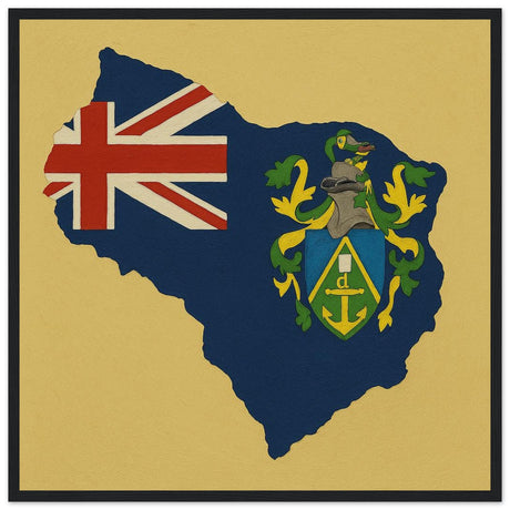 Cadre drapeau îles pitcairn encadré en bois - pixelforma