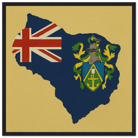 Cadre drapeau îles pitcairn encadré en bois - pixelforma