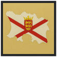Cadre drapeau jersey en bois finition élégante encadrée