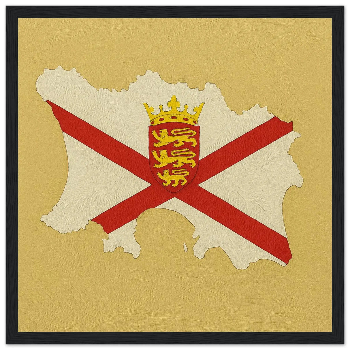 Cadre drapeau jersey en bois finition élégante encadrée