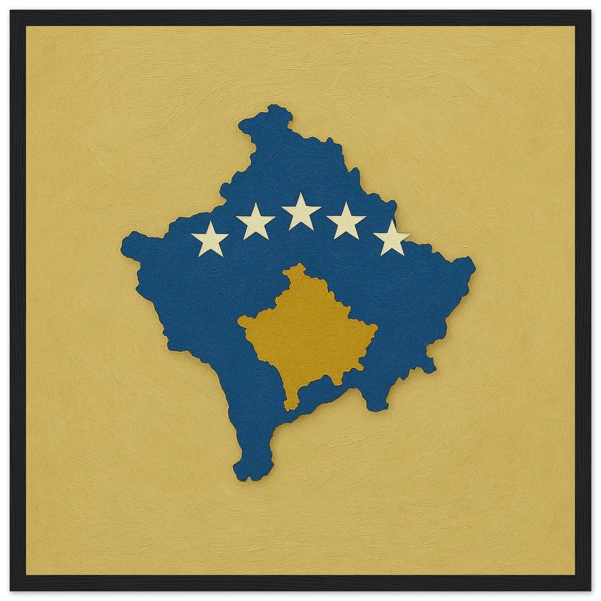 Cadre drapeau kosovo en bois affiche encadrée décorative