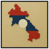 Cadre drapeau laos en bois affiche encadrée décorative