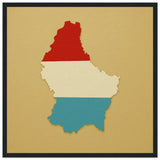 Cadre drapeau luxembourg en bois finition élégante