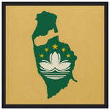 Cadre drapeau macao encadré en bois - pixelforma