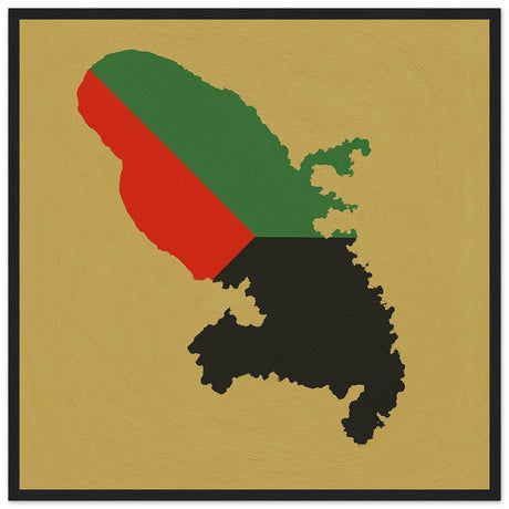 Cadre drapeau martinique encadré en bois - pixelforma