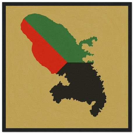 Cadre drapeau martinique encadré en bois - pixelforma