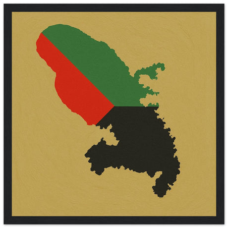Cadre drapeau martinique encadré en bois - pixelforma