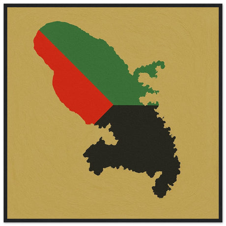 Cadre drapeau martinique encadré en bois - pixelforma