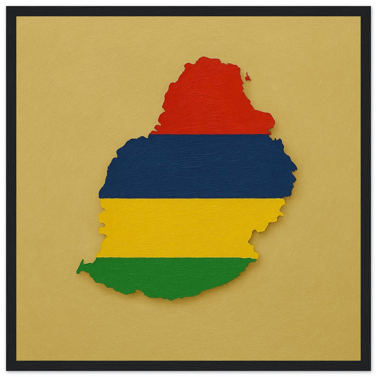 Cadre drapeau maurice encadré en bois - pixelforma