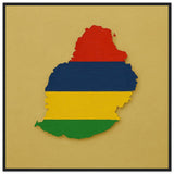 Cadre drapeau maurice encadré en bois - pixelforma