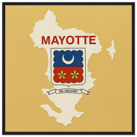 Cadre drapeau mayotte encadré en bois - pixelforma