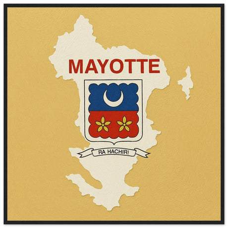Cadre drapeau mayotte encadré en bois - pixelforma
