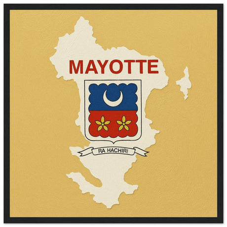 Cadre drapeau mayotte encadré en bois - pixelforma