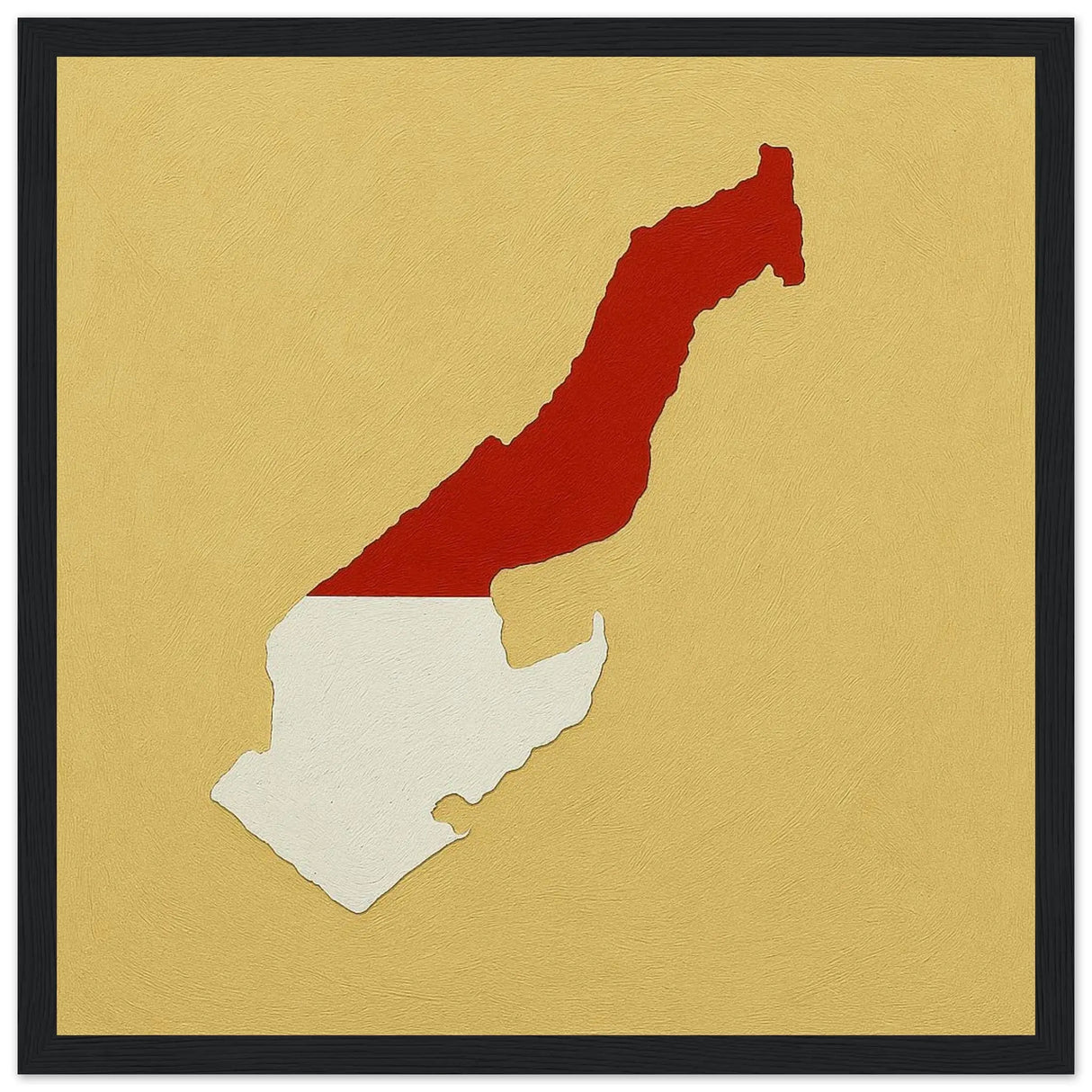 Cadre drapeau monaco en bois affiche encadrée décorative
