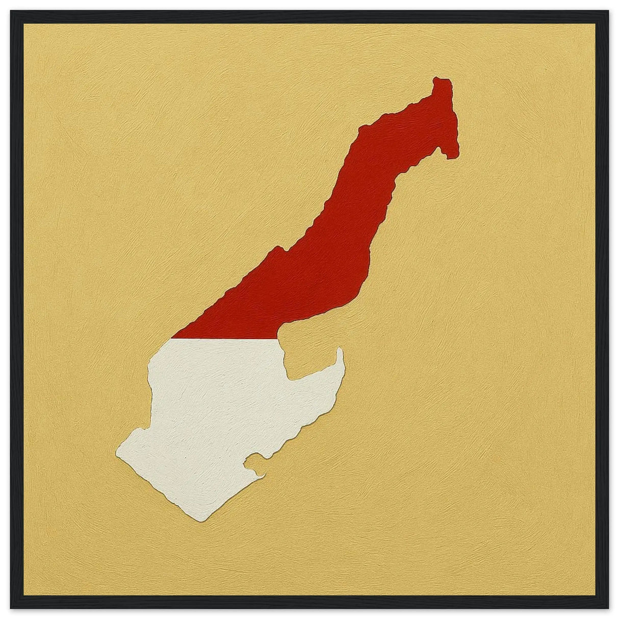 Cadre drapeau monaco en bois affiche encadrée décorative