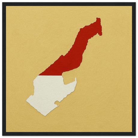 Cadre drapeau monaco encadré en bois - pixelforma