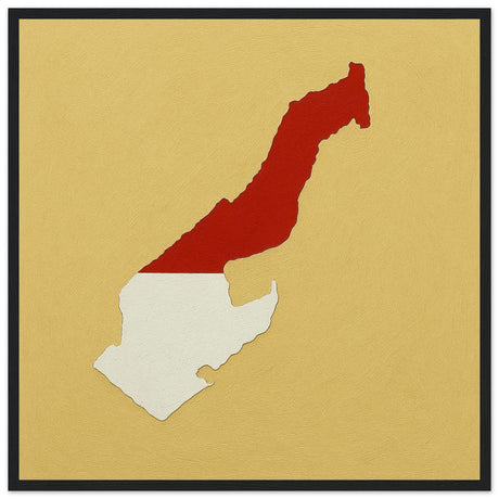 Cadre drapeau monaco encadré en bois - pixelforma