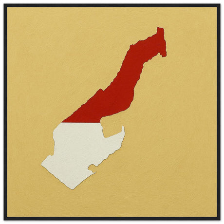 Cadre drapeau monaco encadré en bois - pixelforma
