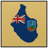 Cadre drapeau montserrat encadré en bois - pixelforma