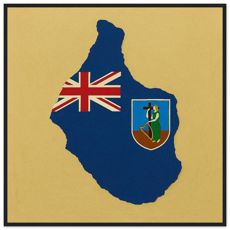 Cadre drapeau montserrat encadré en bois - pixelforma