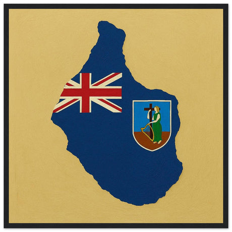 Cadre drapeau montserrat encadré en bois - pixelforma