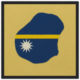 Cadre drapeau nauru en bois affiche encadrée décorative