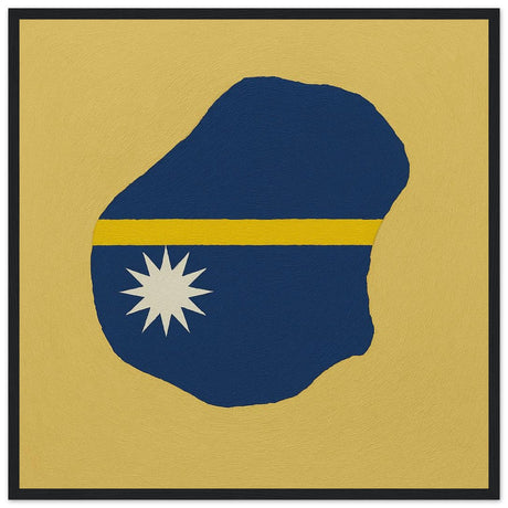 Cadre drapeau nauru encadré en bois - pixelforma