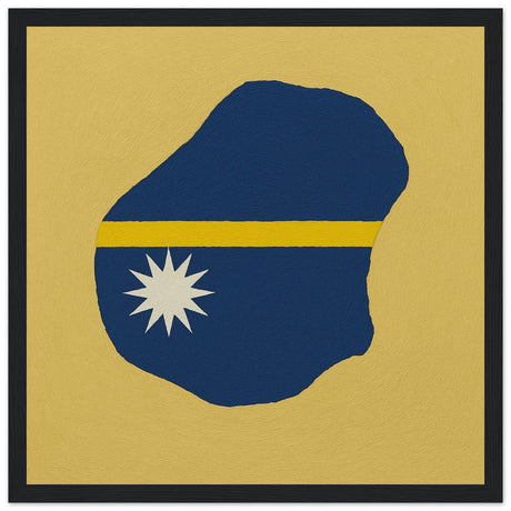 Cadre drapeau nauru encadré en bois - pixelforma