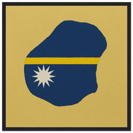 Cadre drapeau nauru encadré en bois - pixelforma