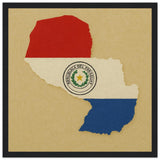 Cadre drapeau paraguay bois finition élégante encadrée