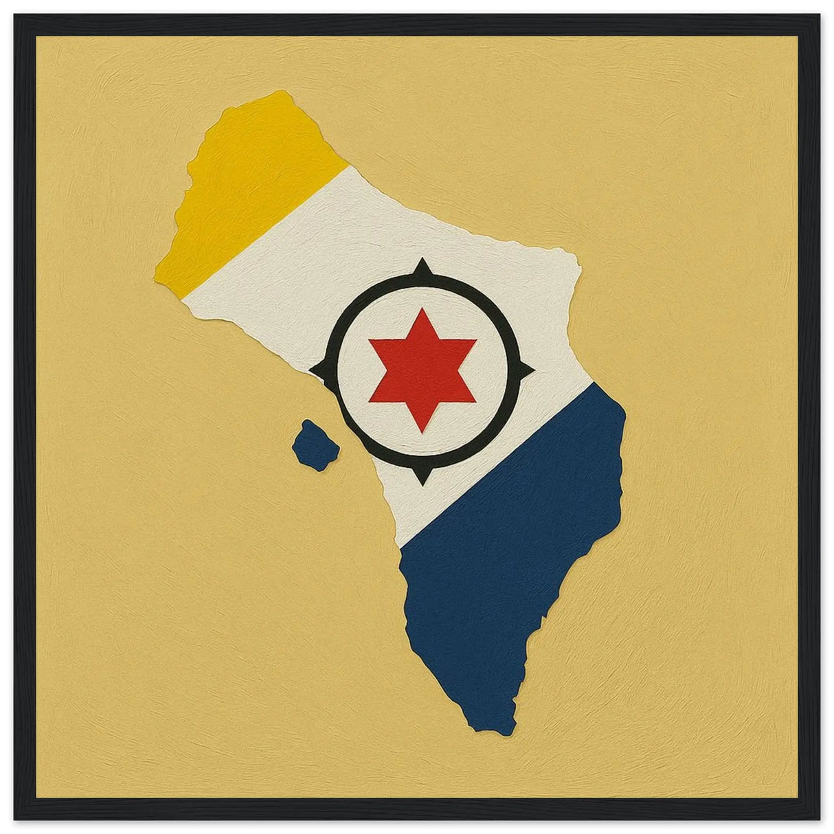 Cadre drapeau pays-bas caribéens bois finition élégante
