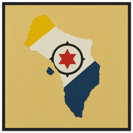 Cadre drapeau pays-bas caribéens encadré en bois - pixelforma