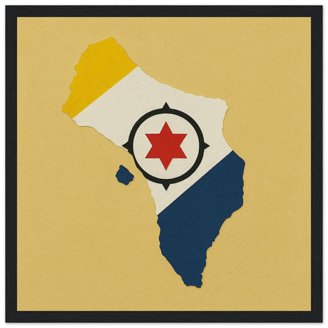 Cadre drapeau pays-bas caribéens encadré en bois - pixelforma