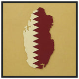 Cadre drapeau qatar affiche encadrée bois décoratif