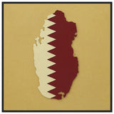Cadre drapeau qatar encadré en bois - pixelforma