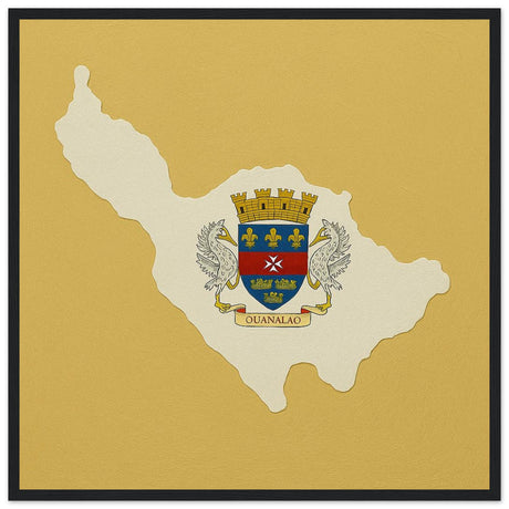 Cadre drapeau saint-barthélemy encadré en bois - pixelforma