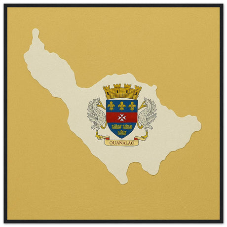 Cadre drapeau saint-barthélemy encadré en bois - pixelforma