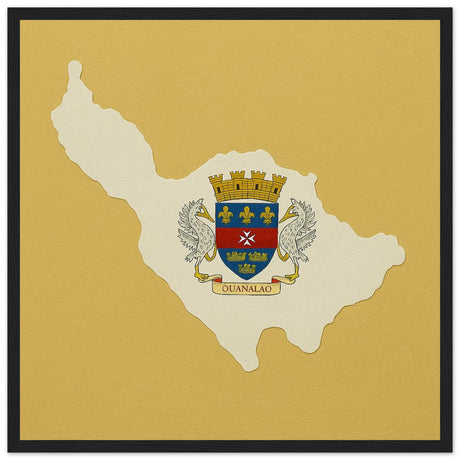 Cadre drapeau saint-barthélemy encadré en bois - pixelforma