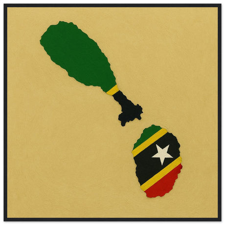 Cadre drapeau saint-christophe-et-niévès encadré en bois - pixelforma