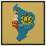 Cadre drapeau saint-pierre-et-miquelon bois décoratif