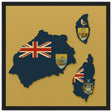 Cadre drapeau tristan da cunha bois affiche encadrée élégante
