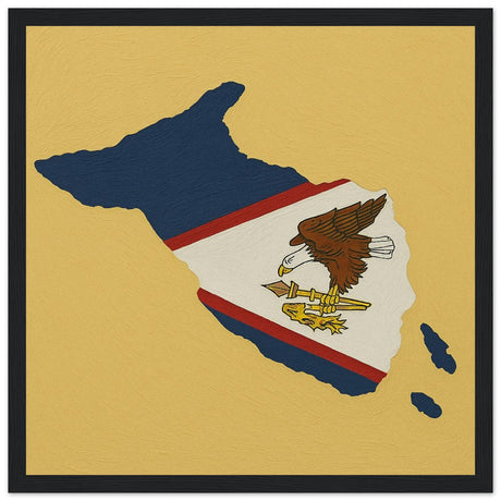 Cadre drapeau samoa américaines encadré en bois - pixelforma